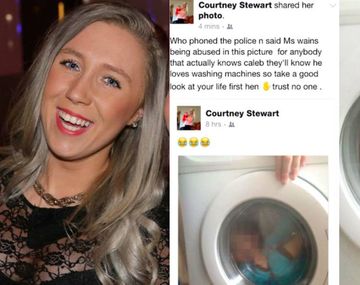 Polémica: un chico con síndrome de Down dentro de un lavarropas