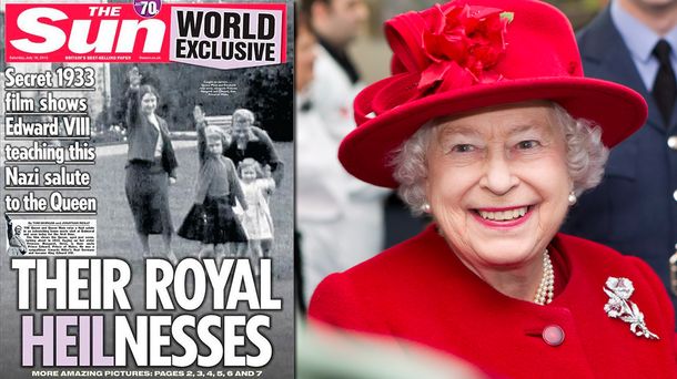 Escándalo en Inglaterra por un video de la reina haciendo el saludo nazi