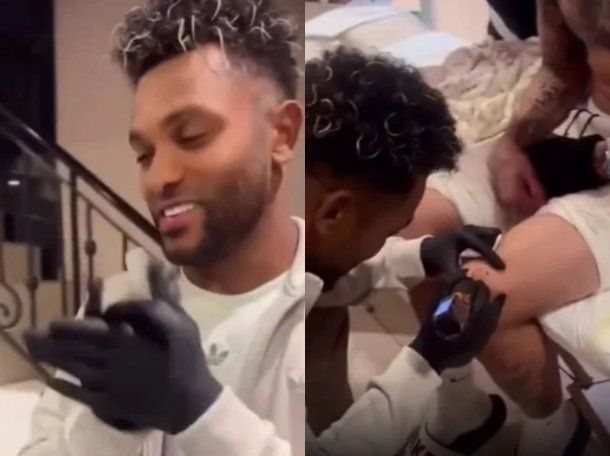 El video viral de Miguel Borja tatuando a Kevin Castaño antes de la semifinal de River
