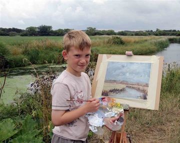 Un nene de 11 años vendió pinturas por una fortuna y lo bautizaron el Mini Monet