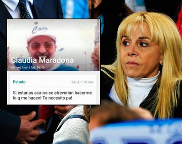 Particular estado de WhatsApp de Claudia Villafañe