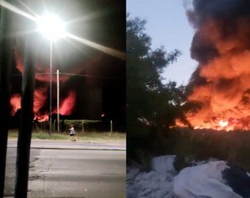 Impresionante incendio en una fábrica textil de La Plata