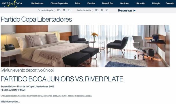 ¡Una locura! El hotel de Boca ofrece entradas para la final con River a más de 100 mil pesos
