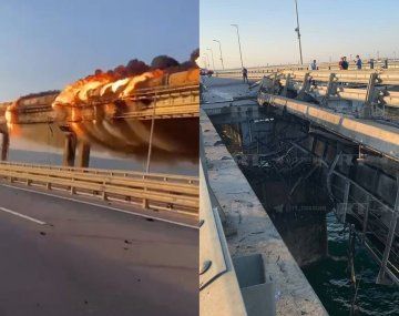 Video: Ucrania atacó el puente Crimea con bombas submarinas