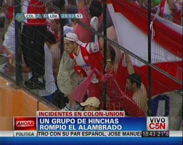 Incidentes con los hinchas de Unión en el clásico de Santa Fe
