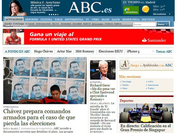 Grave denuncia de un diario español contra Hugo Chávez