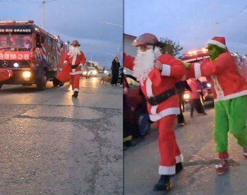La policía detuvo a El Grinch por robarle la bolsa con regalos a Papá Noel