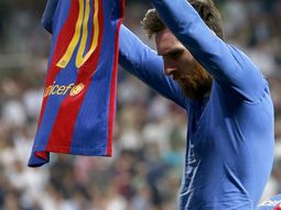 El histórico festejo de Messi El histórico festejo de Messi