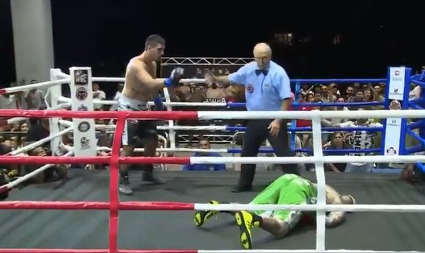Patón Basile fue noqueado en el primer round de una pelea en Brasil