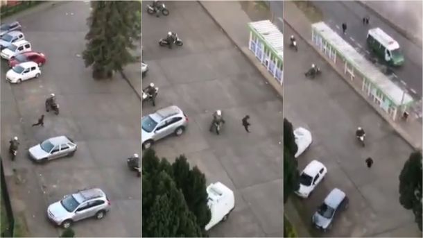 VIDEO: Un hombre se les escabulló a cinco policías motorizados en Chile