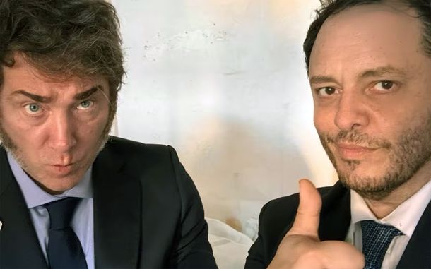 Javier Milei y Demian Reidel. Javier Milei y Demian Reidel.