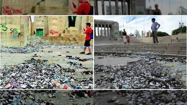 Indignación en Rosario por destrozos de estudiantes en el Monumento a la Bandera