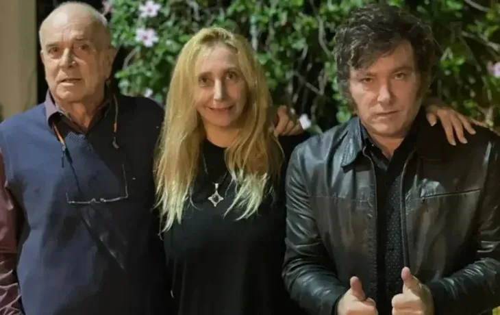 Carlos Rodríguez, Karina Milei y Javier Milei
