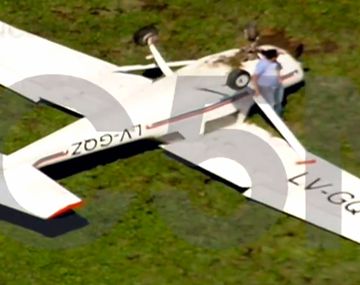 Así quedó la avioneta en Punta Lara