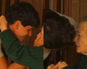 El emotivo reencuentro de Gianluca Pugliese y su abuela de 88 años.