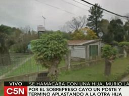 Murió una de sus hijas al ceder la hamaca 