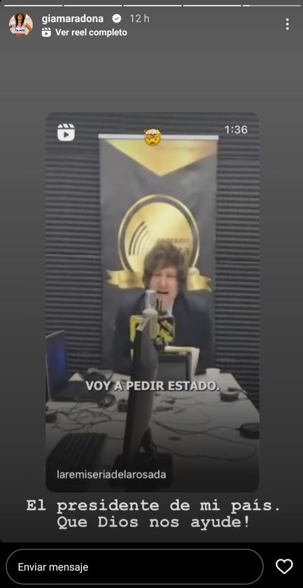 Gianinna Maradona habló sobre Javier Milei. Gianinna Maradona habló sobre Javier Milei.