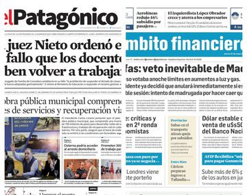 Tapas de diarios del jueves 31 de mayo de 2018