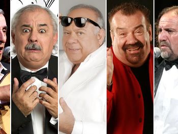 Cinco referentes del humor cordobés: El negro Alvarez, Chichilo Viale, Cacho Buenaventura, Carlos Sánchez y Cacho Garay.