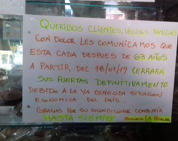 Una legendaria panadería de La Plata cerró después de 63 años por los tarifazos