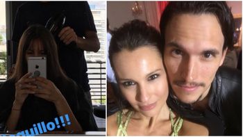 Pampita, con flequillo, y junto al actor Juan Sorini Pampita, con flequillo, y junto al actor Juan Sorini