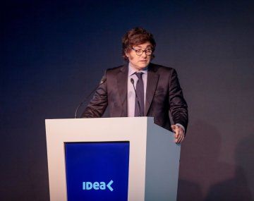 El presidente Javier Milei durante su discurso en el Coloquio de IDEA