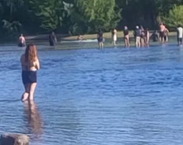 Operativo en Río Negro: buscan a un hombre que se metió al agua para salvar a su hijo