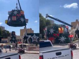 tragedia en brasil: una grua cayo mientras armaba un arbol de navidad y mato a un hombre tragedia en brasil: una grua cayo mientras armaba un arbol de navidad y mato a un hombre