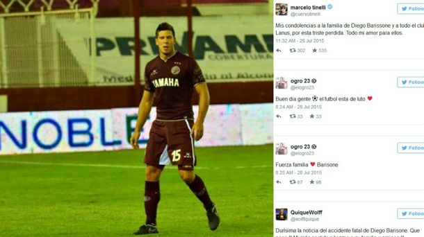 Famosos y futbolistas despiden en las redes a Diego Barisone