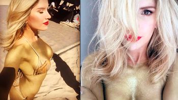 Laurita se animó al body painting Laurita se animó al body painting