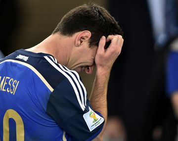 Lionel Messi llorando tras perder la final del Mundial de Brasil 2014