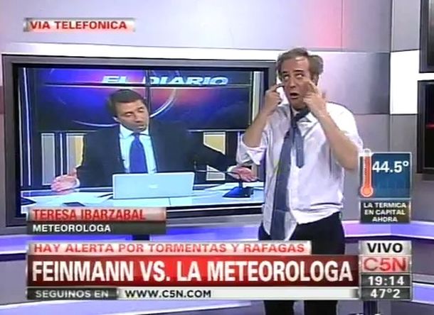 La pelea de Eduardo Feinmann con una meteoróloga