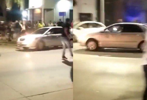 VIDEO: Atropelló a una joven y se fugó tras una pelea frente a un boliche en Santa Fe