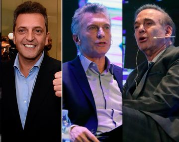 Sergio Massa con Alberto Fernández y Miguel Pichetto con Mauricio Macri