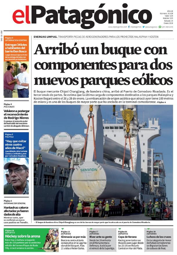 Tapas de diarios del sábado 19 de enero de 2018