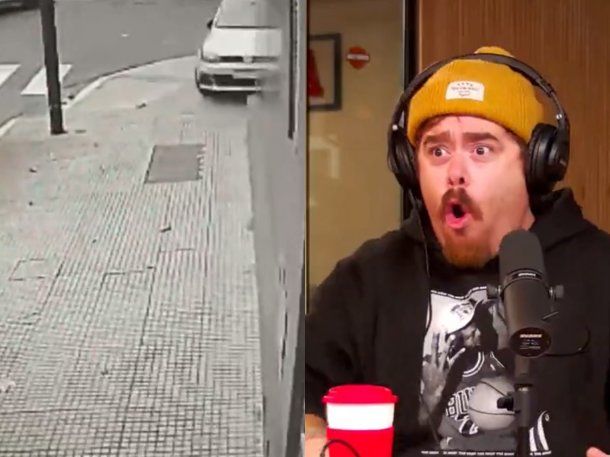 La reacción de Migue Granados cuando un auto casi choca contra el estudio de Olga