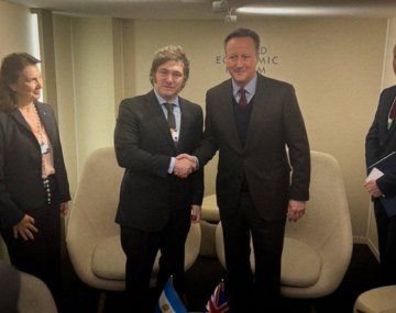 Milei se reunió con el canciller británico en el Foro de Davos