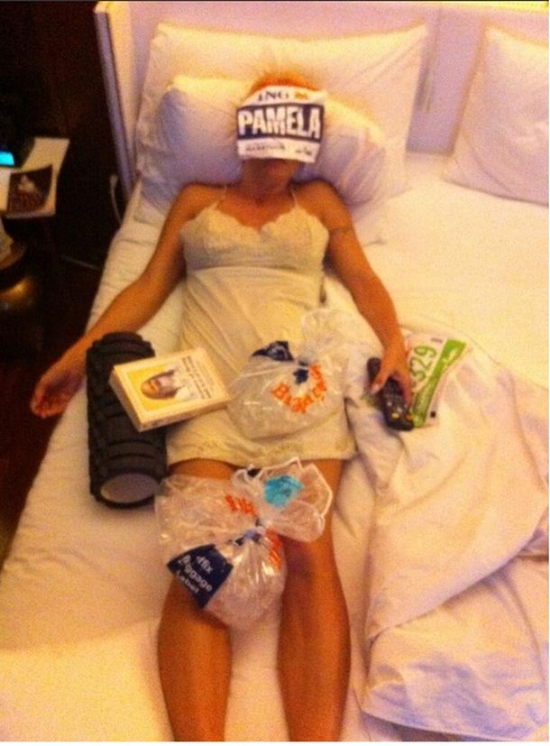 Pamela Anderson terminó destrozada después de una maratón