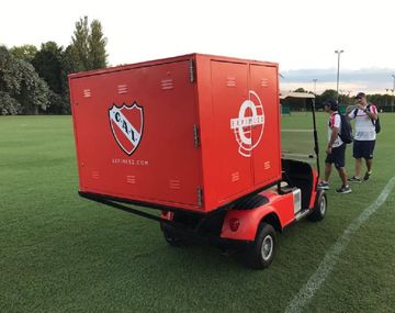 El carrito de Holan para las imágenes que toma el drone&nbsp;- Crédito:&nbsp;@LanzillottaOk