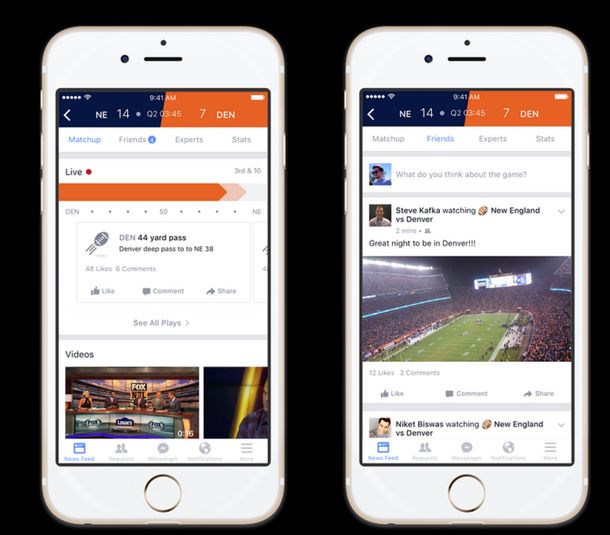 Facebook lanzó un espacio para eventos deportivos