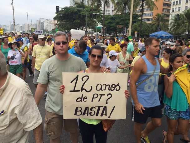 Miles de brasileños protestaron contra Rousseff en Río de Janeiro