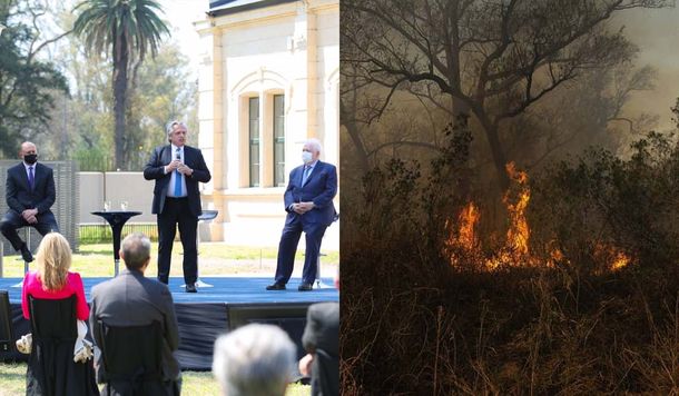 Alberto Fernández llegó a una Rosario irrespirable: Hay que perseguir penalmente a los que incendian
