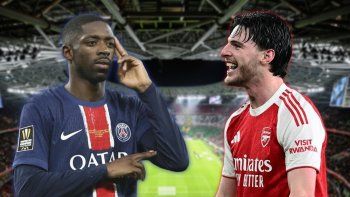 Ousmane Dembelé y Declan Rice Ousmane Dembelé y Declan Rice