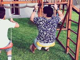 Diego Maradona y el hijo Benjamín Diego Maradona y el hijo Benjamín