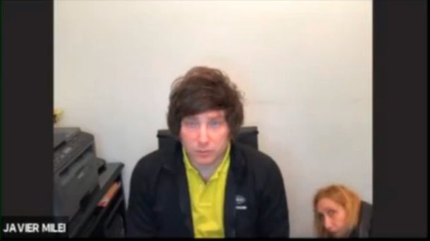 El zoom viral de Javier Milei y José Luis Espert, con una inesperada participación de Karina Milei