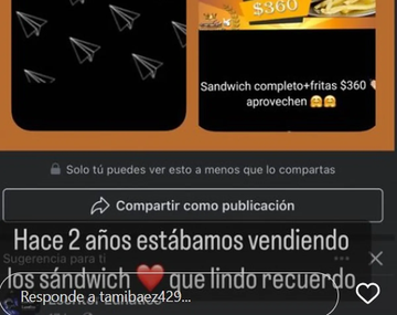 La foto y el recuerdo de cuando L-Gante vendía sándwiches para ganarse la vida