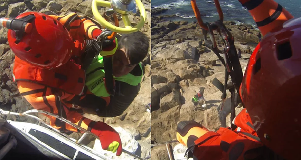 VIDEO: El impresionante rescate de dos kayakistas perdidos en el mar de Chubut