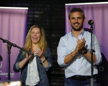 La secretaria general de la Presidencia, Karina Milei, junto al presidente de la Cámara de Diputados, Martín Menem