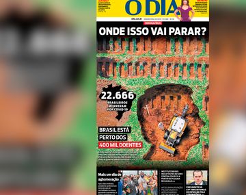 La impactante tapa de un diario brasileño que apunta a Bolsonaro por las muertes por coronavirus
