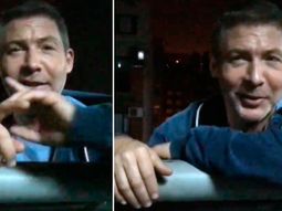 Adrián Suar, colgado de un balcón Adrián Suar, colgado de un balcón